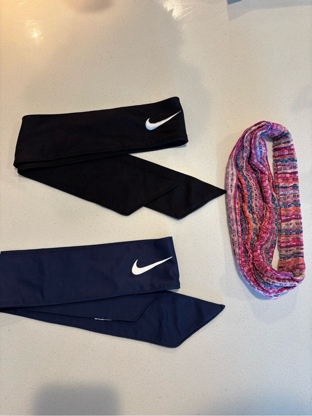 Nike Black and Navy Performance Headbands with Pink Multicolor Headband Pack